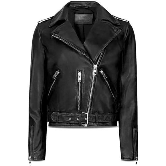 All Saints Jackets & Coats Allsaints Balfern Black Leather Biker
